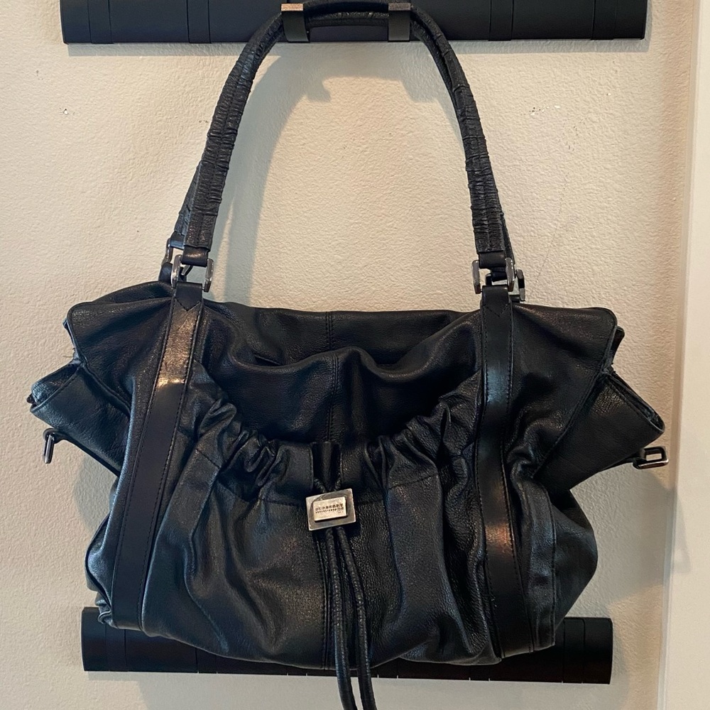 Black leather Burberry Tote